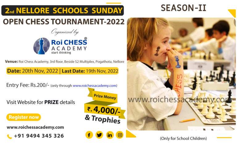 Prize Money Chess Tournament for Nellore School Children