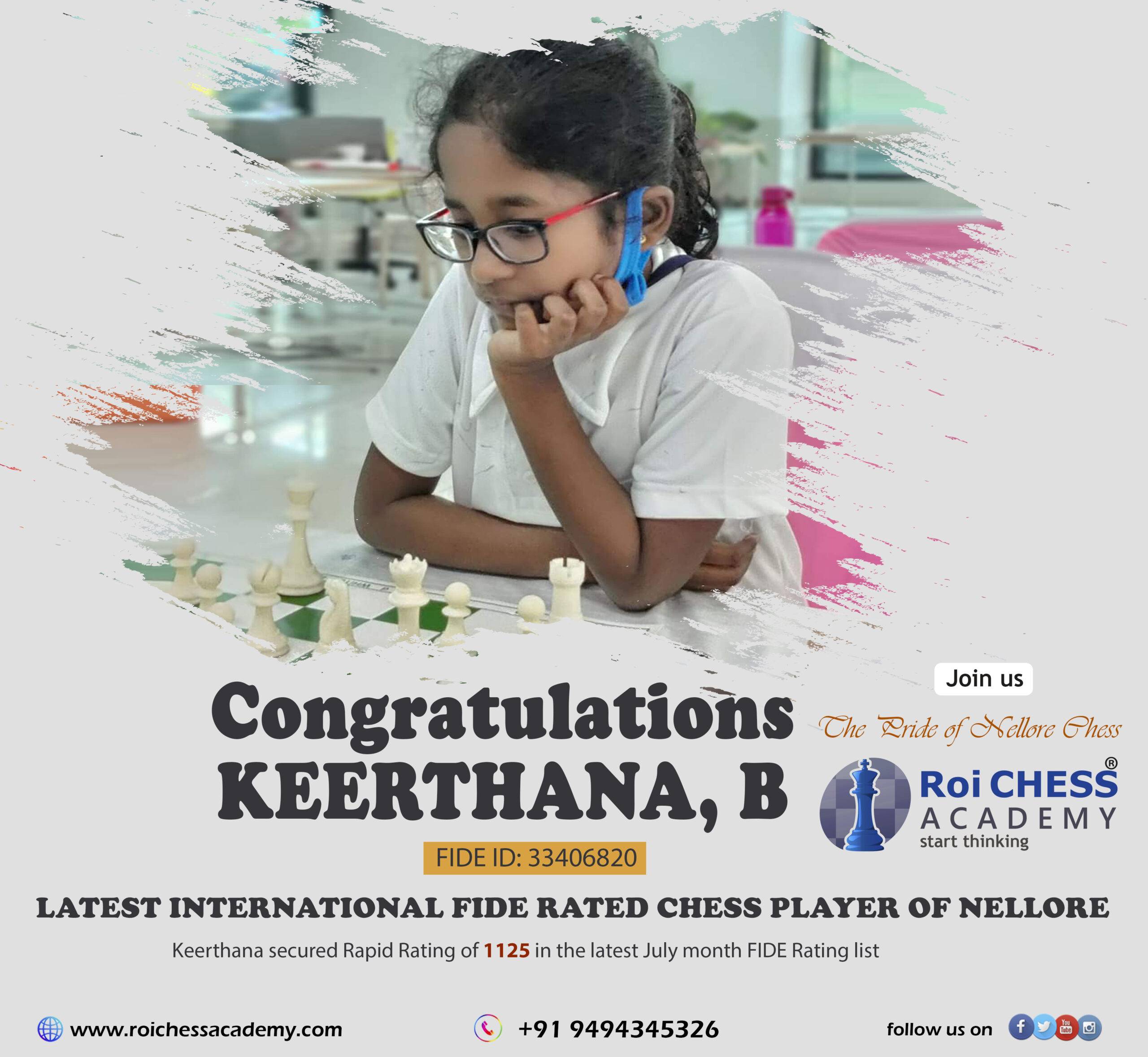 Yugesh and Keerthana enters in FIDE Ratings