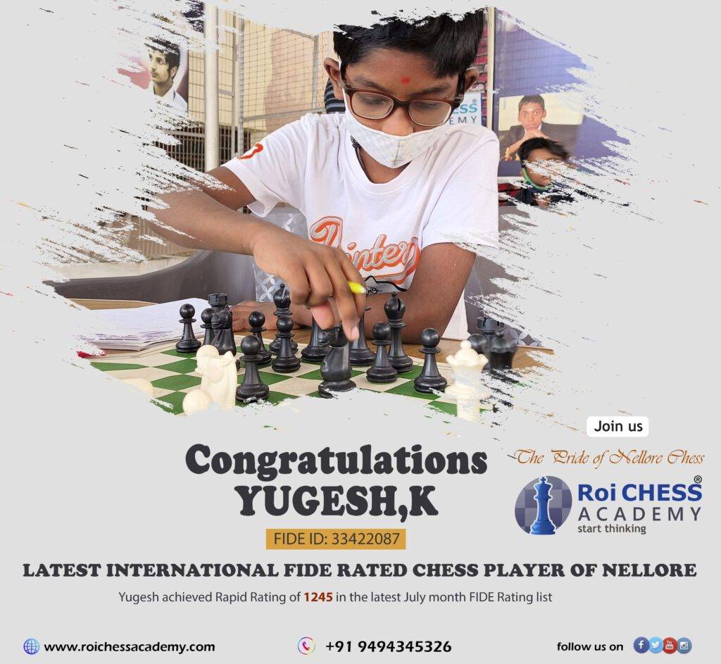 Yugesh and Keerthana enters in FIDE Ratings - Roi Chess Academy®